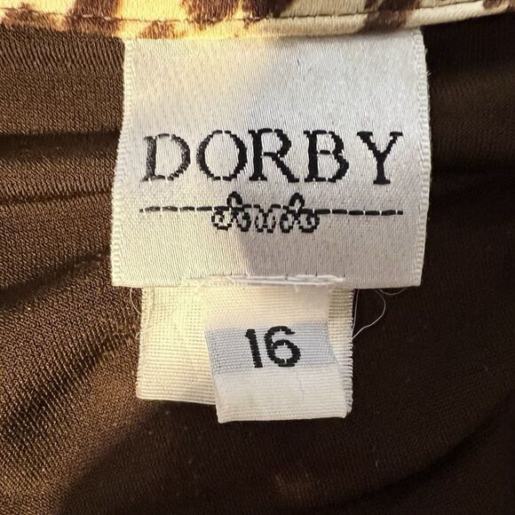 Miss Dorby Blouse Brown Animal Print Plus Size 16 Boho Business Casual - Picture 7 of 10